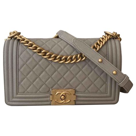 chanel le boy bag grey